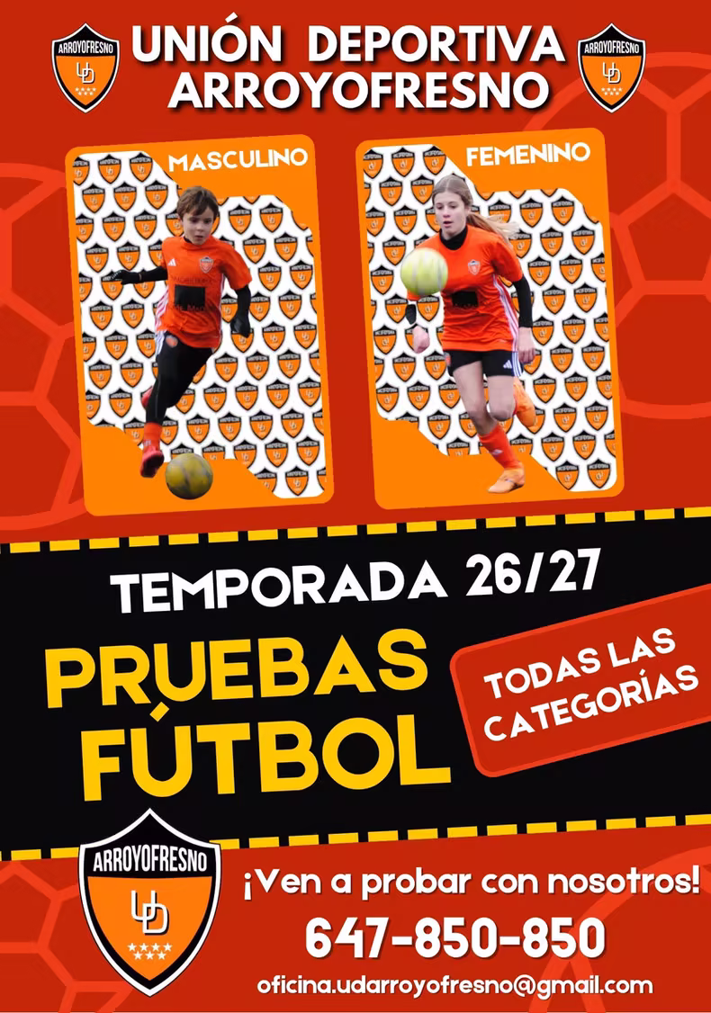 Cartel oficial de las pruebas de acceso a fútbol 2026/27